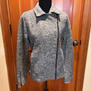 Tahari Women's Gray Moto Zip-Up Jacket, size S.